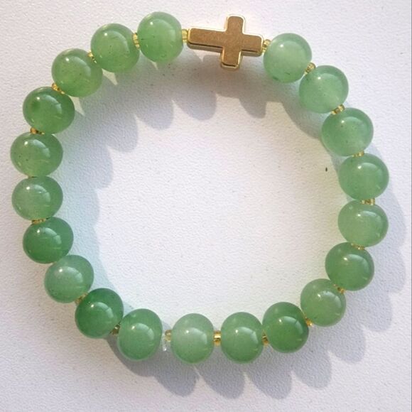 Custom Cross Beaded Bracelet - Picture 1 of 2